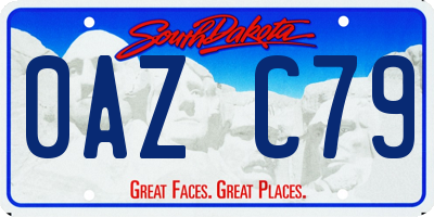 SD license plate 0AZC79