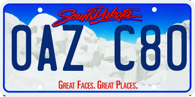 SD license plate 0AZC80