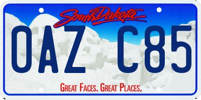 SD license plate 0AZC85