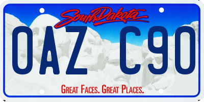 SD license plate 0AZC90