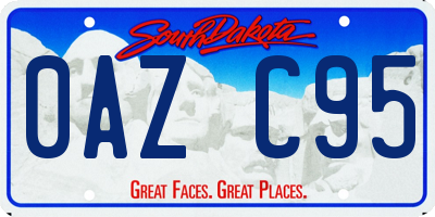 SD license plate 0AZC95