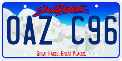 SD license plate 0AZC96