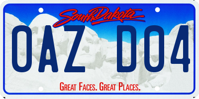 SD license plate 0AZD04