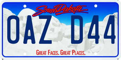 SD license plate 0AZD44