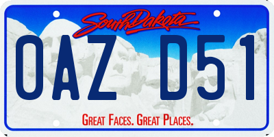 SD license plate 0AZD51