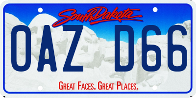 SD license plate 0AZD66