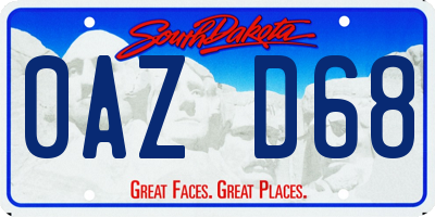 SD license plate 0AZD68