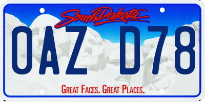 SD license plate 0AZD78