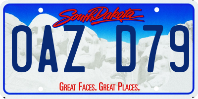 SD license plate 0AZD79