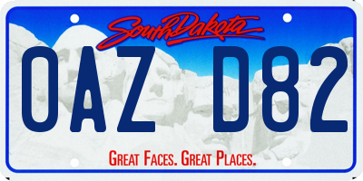 SD license plate 0AZD82