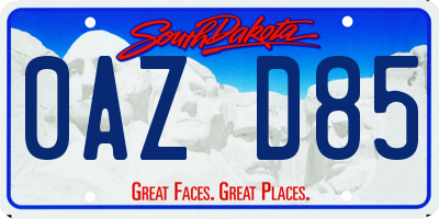 SD license plate 0AZD85