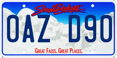 SD license plate 0AZD90