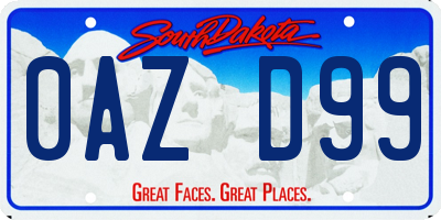 SD license plate 0AZD99