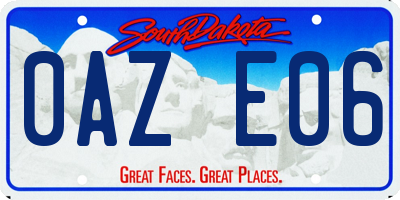 SD license plate 0AZE06