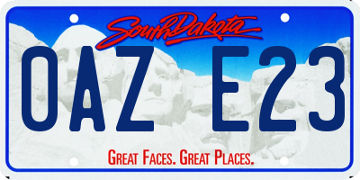 SD license plate 0AZE23