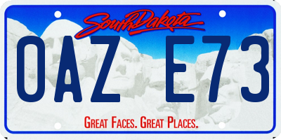 SD license plate 0AZE73
