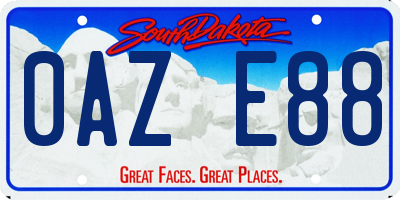 SD license plate 0AZE88