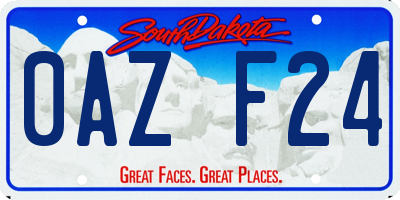 SD license plate 0AZF24