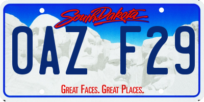SD license plate 0AZF29