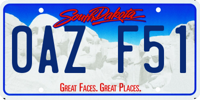 SD license plate 0AZF51