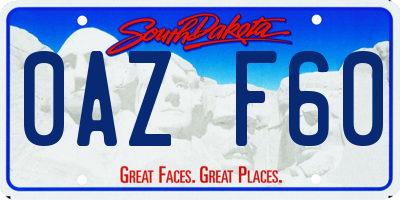 SD license plate 0AZF60