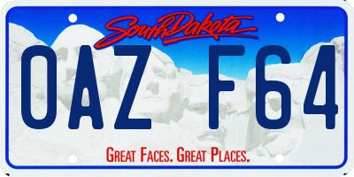 SD license plate 0AZF64