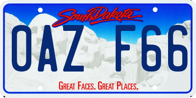 SD license plate 0AZF66