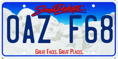 SD license plate 0AZF68