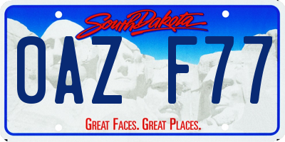 SD license plate 0AZF77