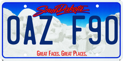 SD license plate 0AZF90