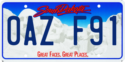 SD license plate 0AZF91