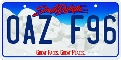 SD license plate 0AZF96