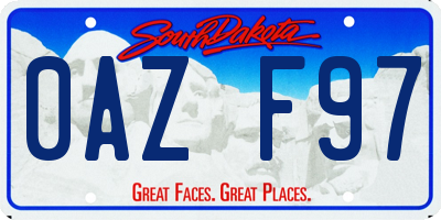 SD license plate 0AZF97