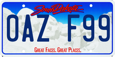 SD license plate 0AZF99