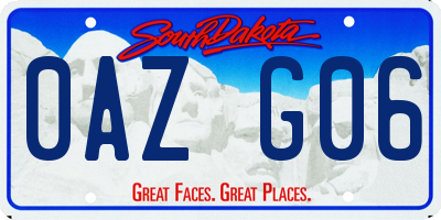 SD license plate 0AZG06