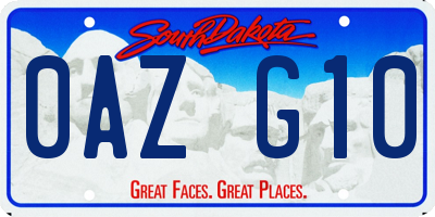 SD license plate 0AZG10