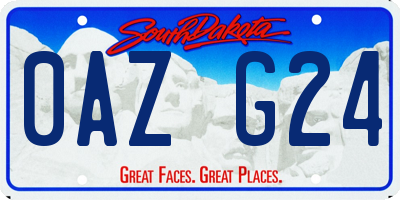 SD license plate 0AZG24