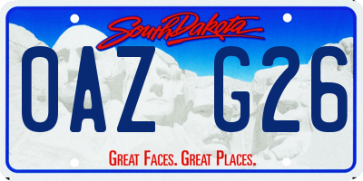 SD license plate 0AZG26