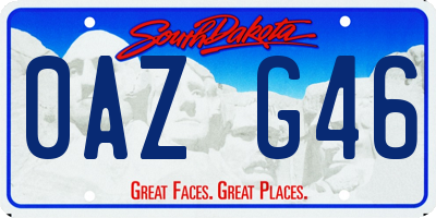 SD license plate 0AZG46