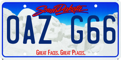 SD license plate 0AZG66