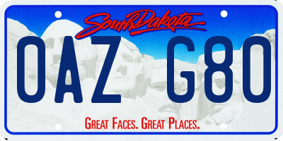 SD license plate 0AZG80