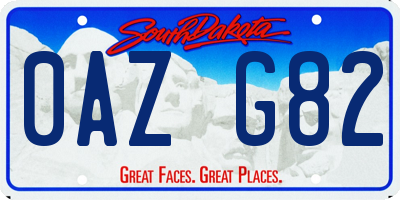 SD license plate 0AZG82