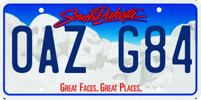 SD license plate 0AZG84