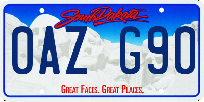 SD license plate 0AZG90