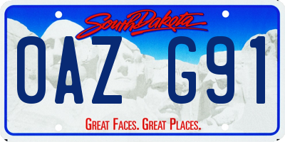 SD license plate 0AZG91