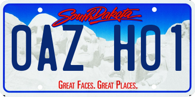 SD license plate 0AZH01