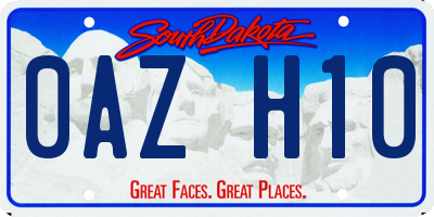 SD license plate 0AZH10