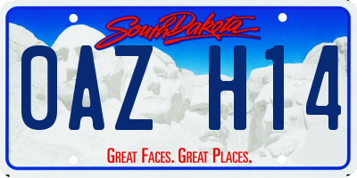 SD license plate 0AZH14