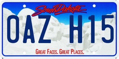 SD license plate 0AZH15