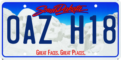 SD license plate 0AZH18